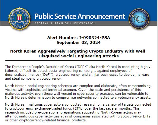 The FBI Issues a Warning: North Korean Hackers Targeting U.S. Crypto ETFs