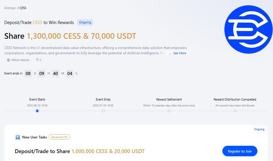 Join CESS Airdrop event