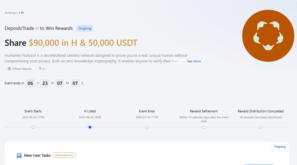 Join Humanity Protocol (H) Airdrop event