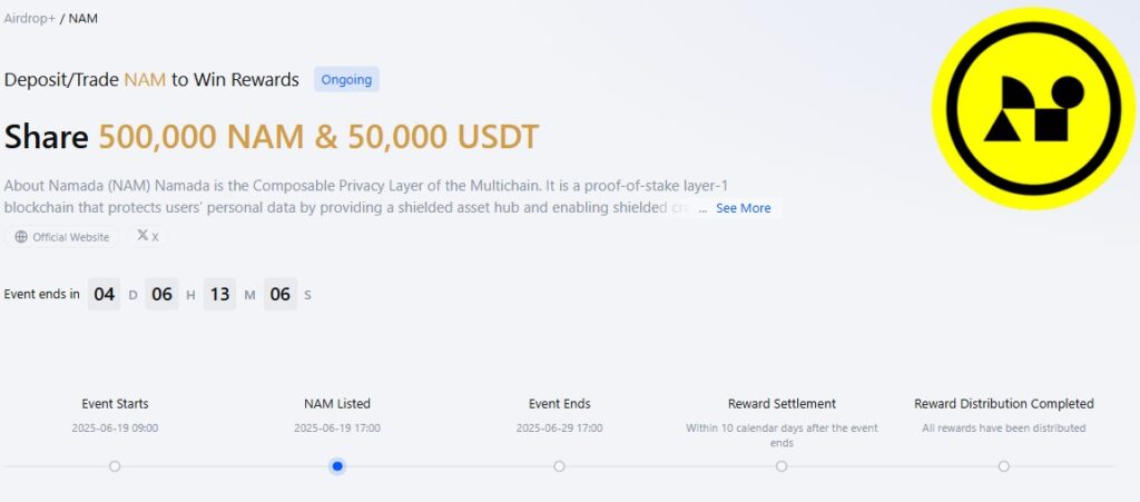 Register NAM Airdrop event