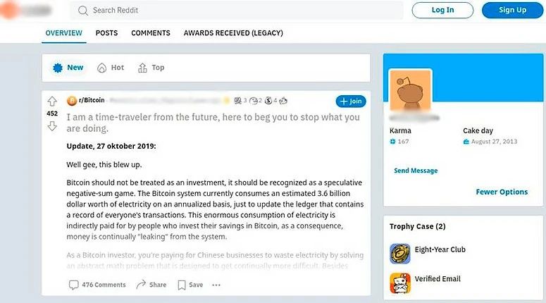 Лука Маньотта - Профиль на Reddit