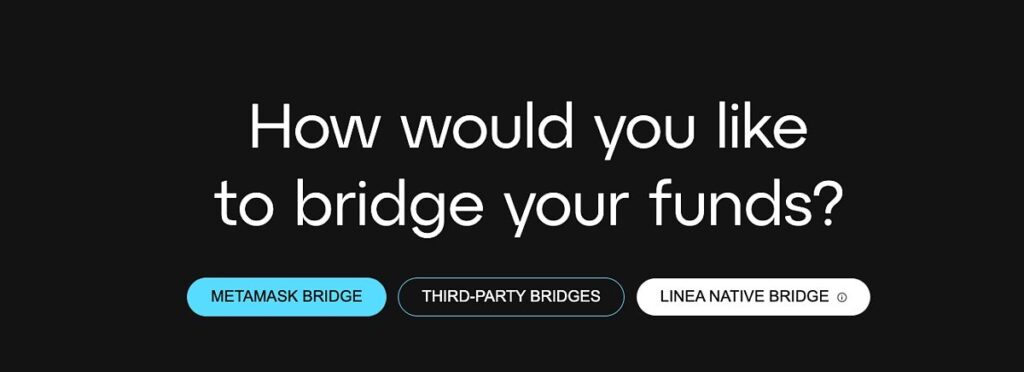 Linea blockchain fund bridge selector