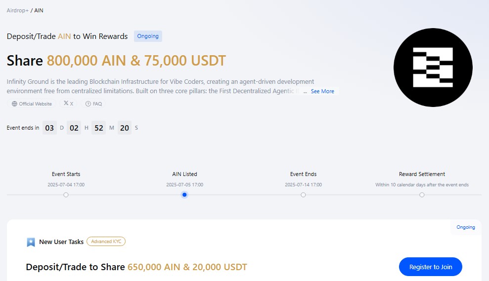 Join Infinity Ground Airdrop Event