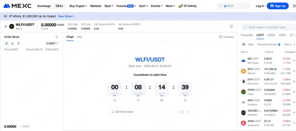 WLFI/USDT on MEXC