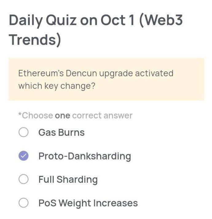Xenea Wallet Daily Quiz Today's Answer - October 1, 2025