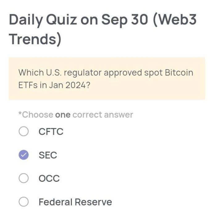 Xenea Wallet Daily Quiz Today's Answer - September 30, 2025