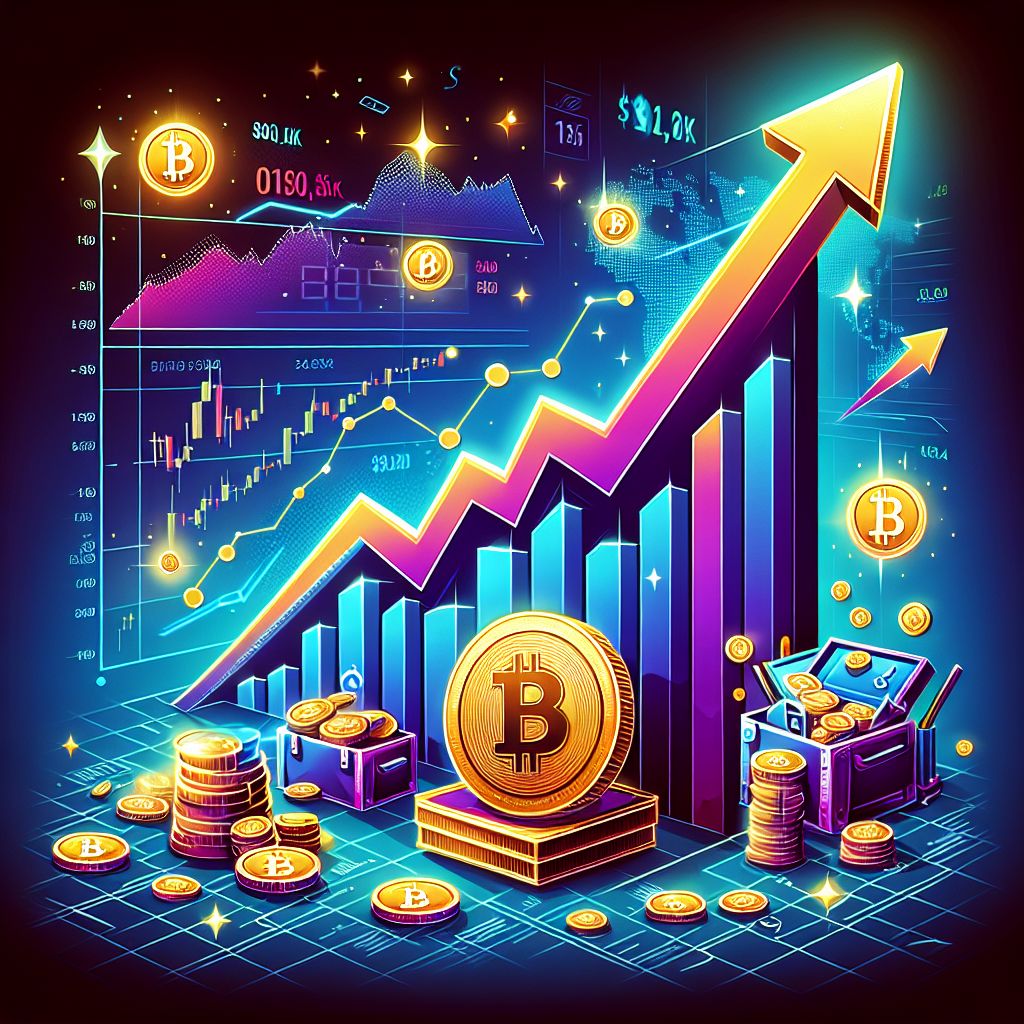 Bitcoin graph soaring towards $180K, reflecting market optimism.