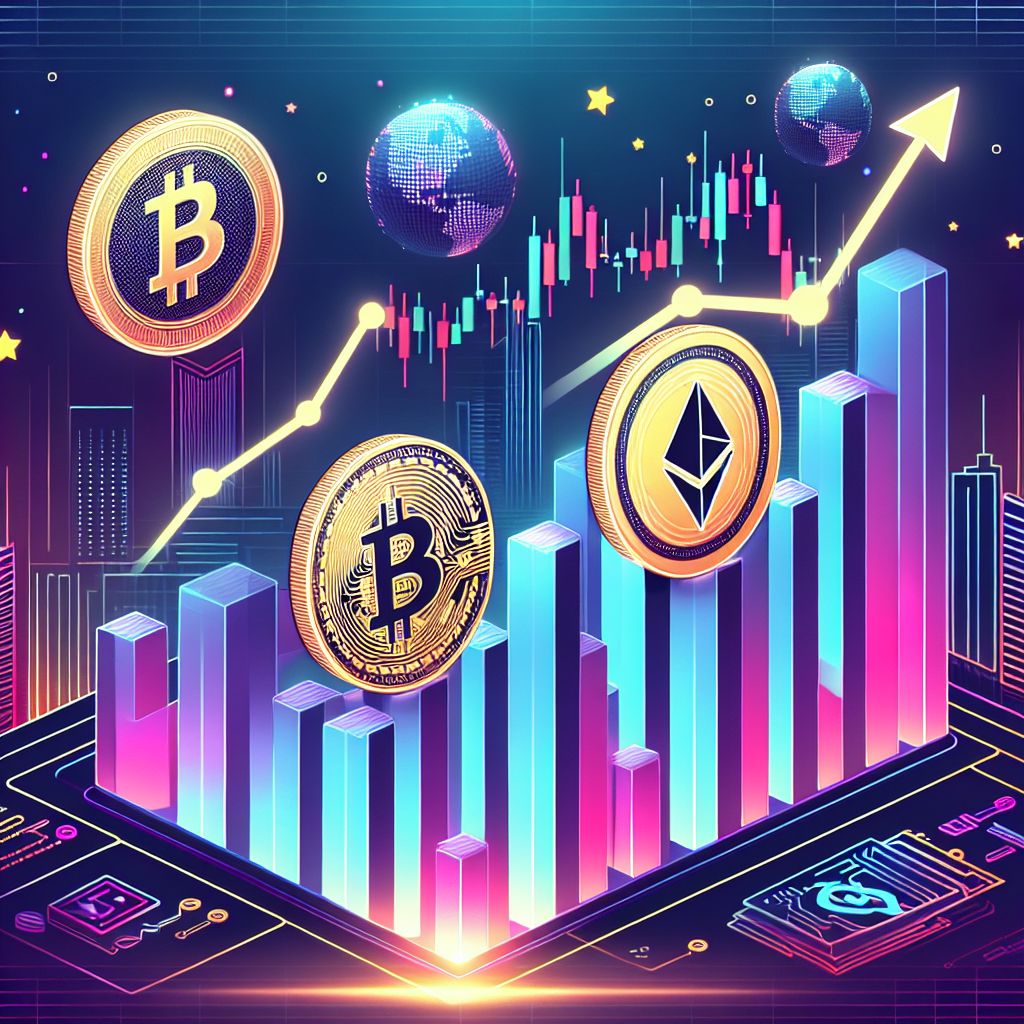 Biểu đồ tăng trưởng của ba altcoin Mỹ nổi bật.