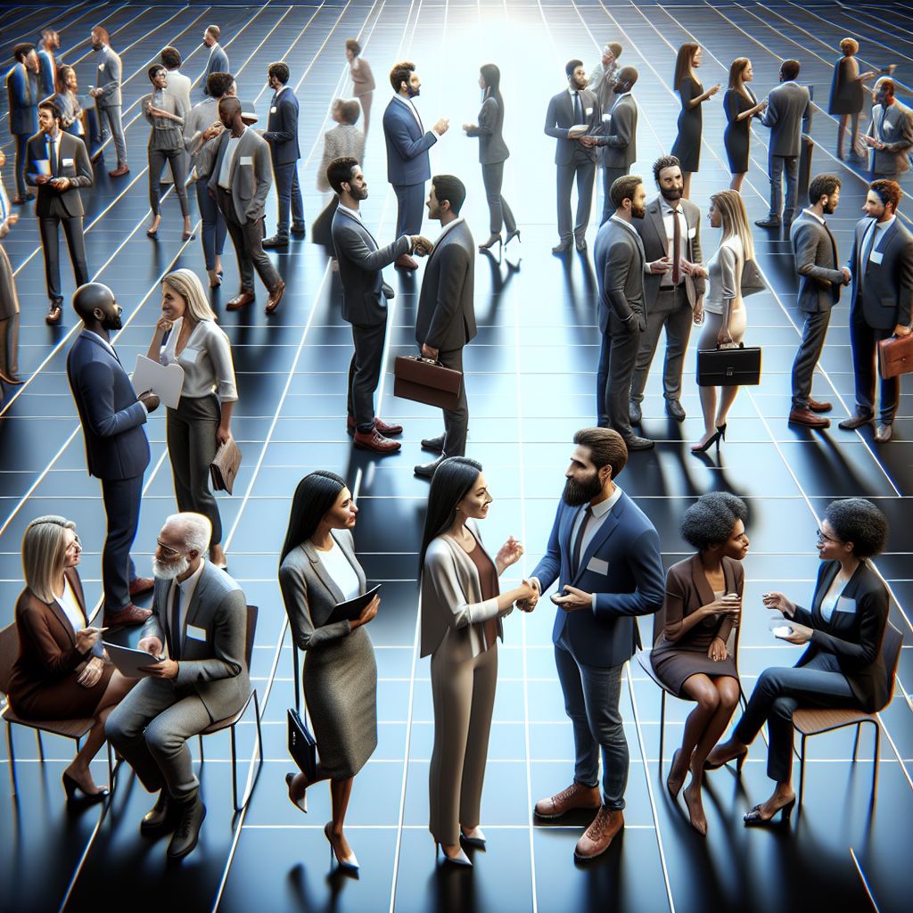 Group of diverse people networking at Solana APAC Summit.