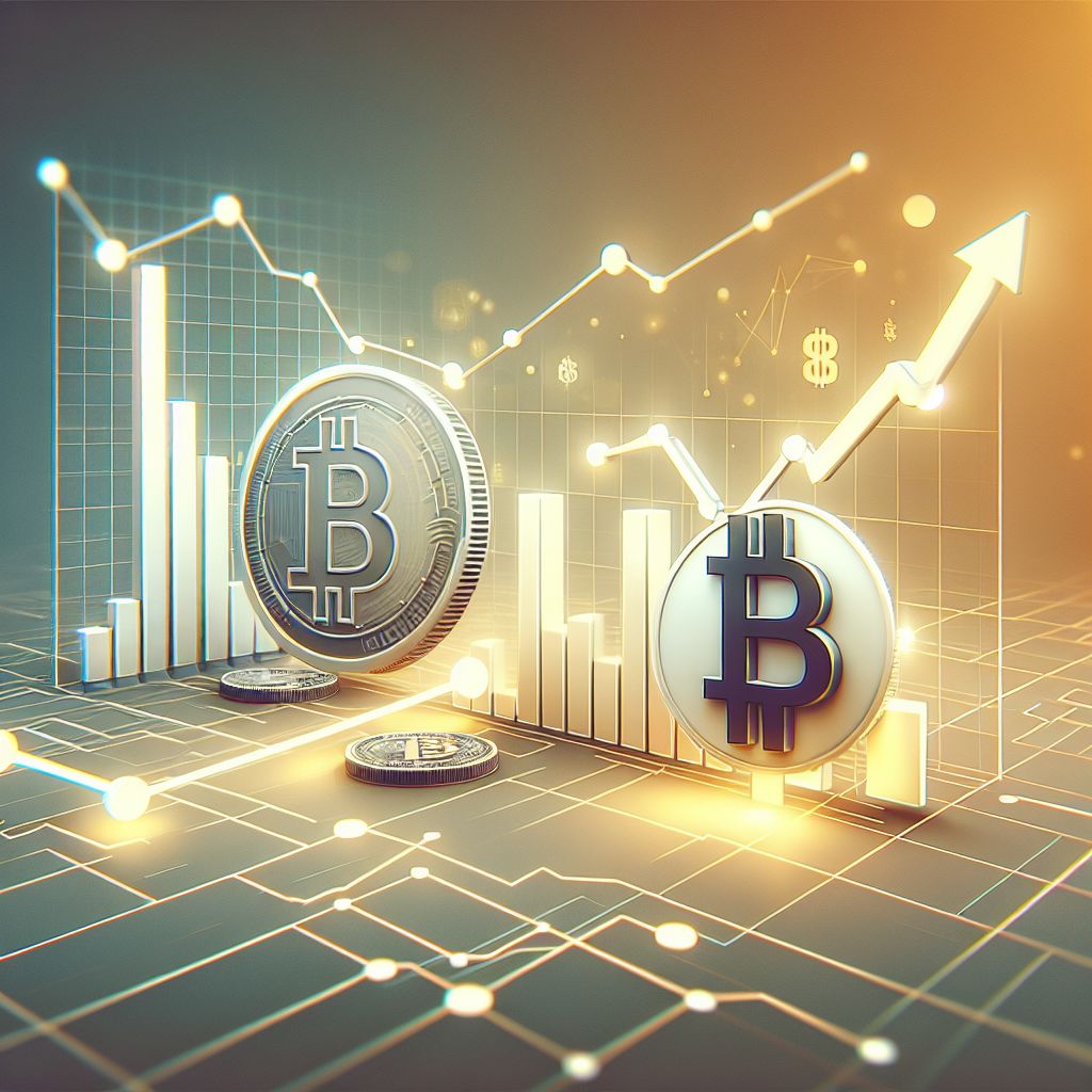 Graph showing Bitcoin's price drop and rising altcoin values.