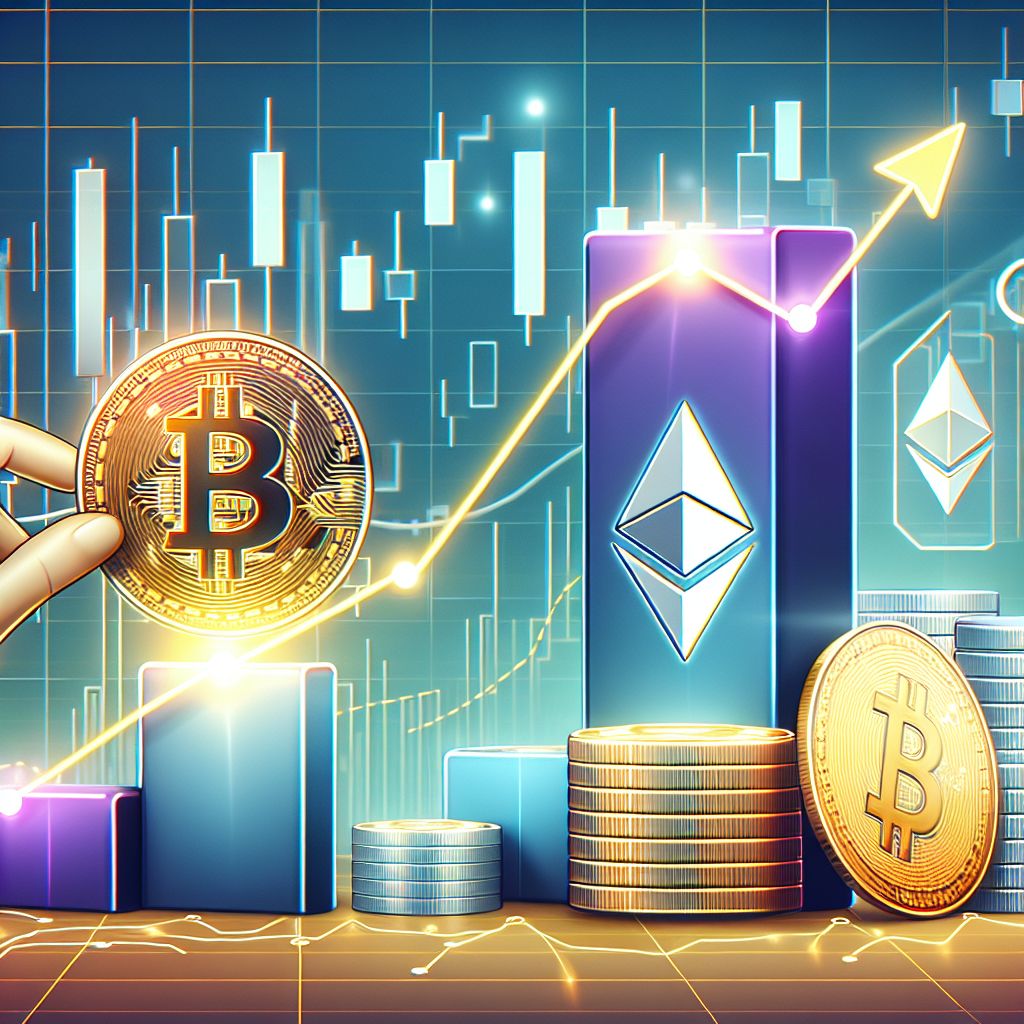 Biểu đồ tăng giá của Bitcoin và Ethereum.
