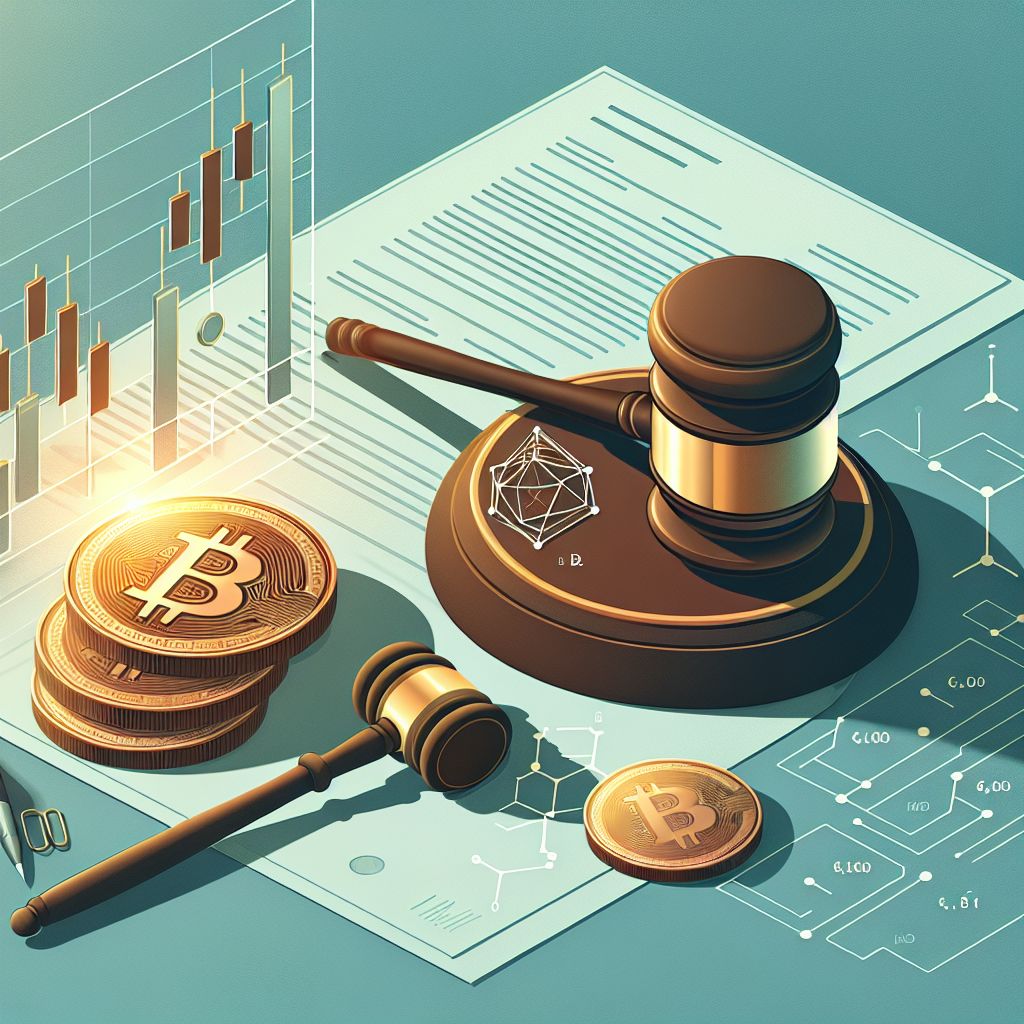 Biểu đồ tiền điện tử và bút pháp luật.