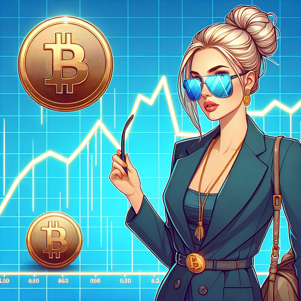 Melania Trump next to a graph of falling cryptocurrency values.