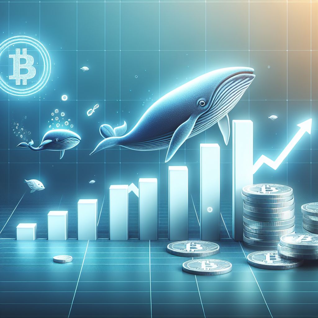 Biểu đồ tăng giá Bitcoin, biểu tượng cá voi.
