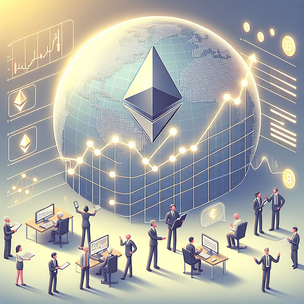 Graph showing Ethereum's price increase and investor activity.