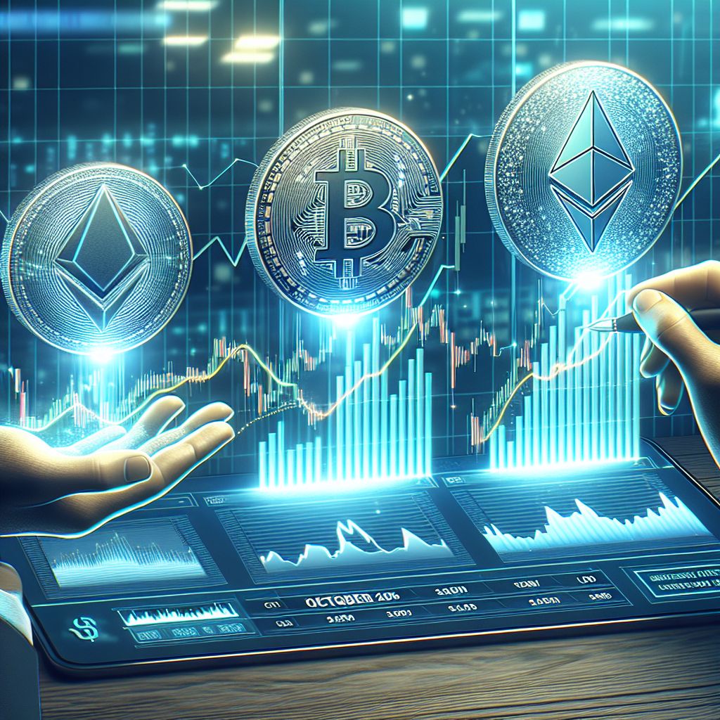 Biểu đồ tăng trưởng của ba altcoin nổi bật.