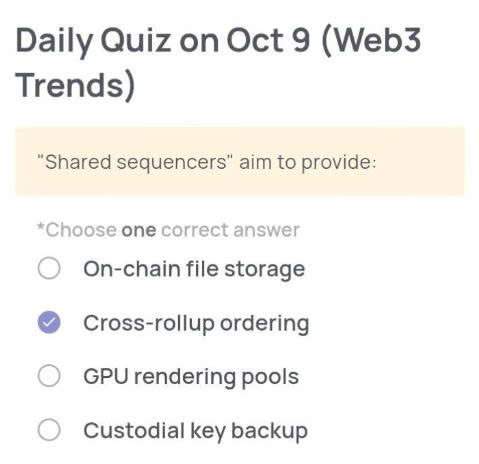 Xenea Wallet Daily Quiz Today’s Answer – October 9, 2025