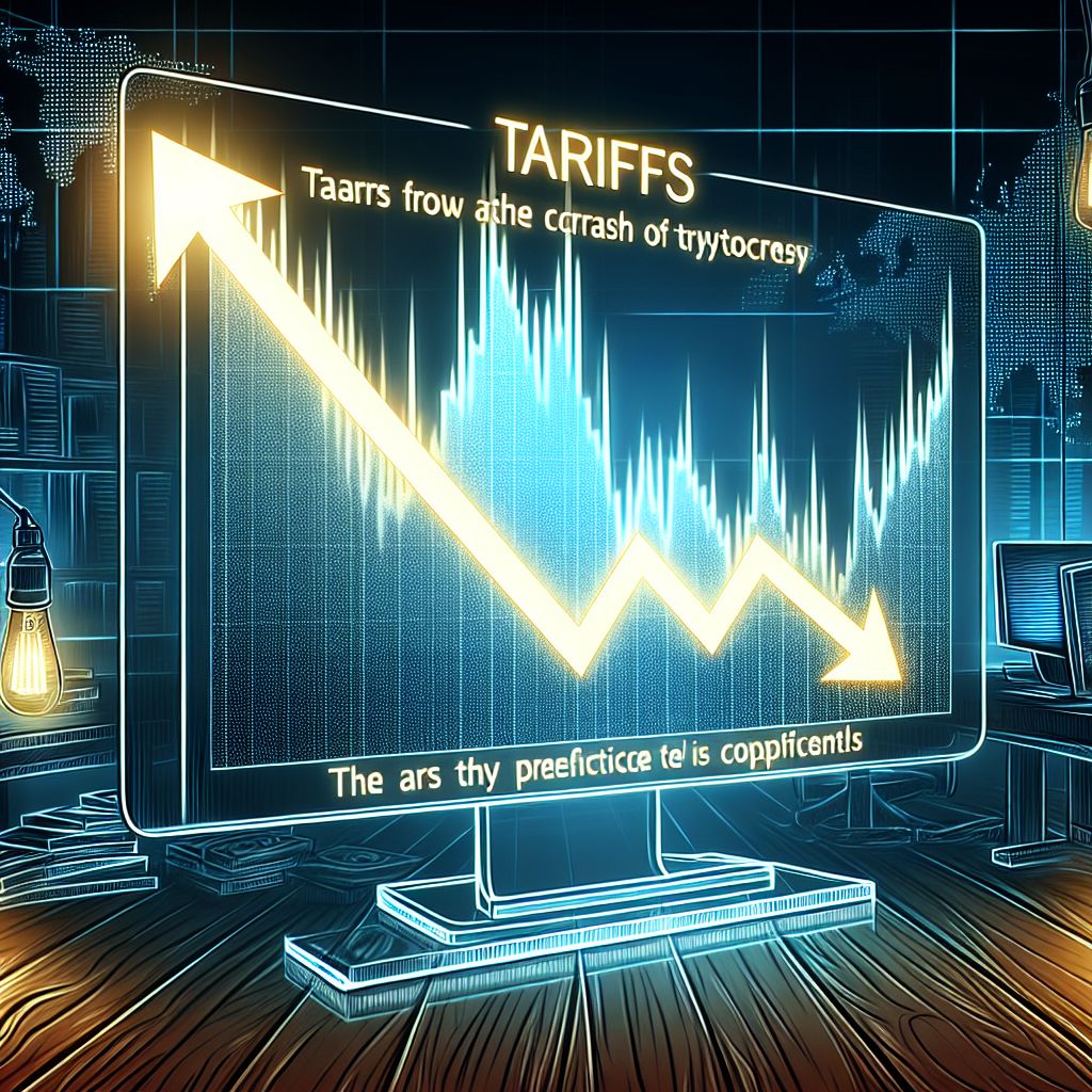 Graph showing cryptocurrency market crash after tariff announcement.