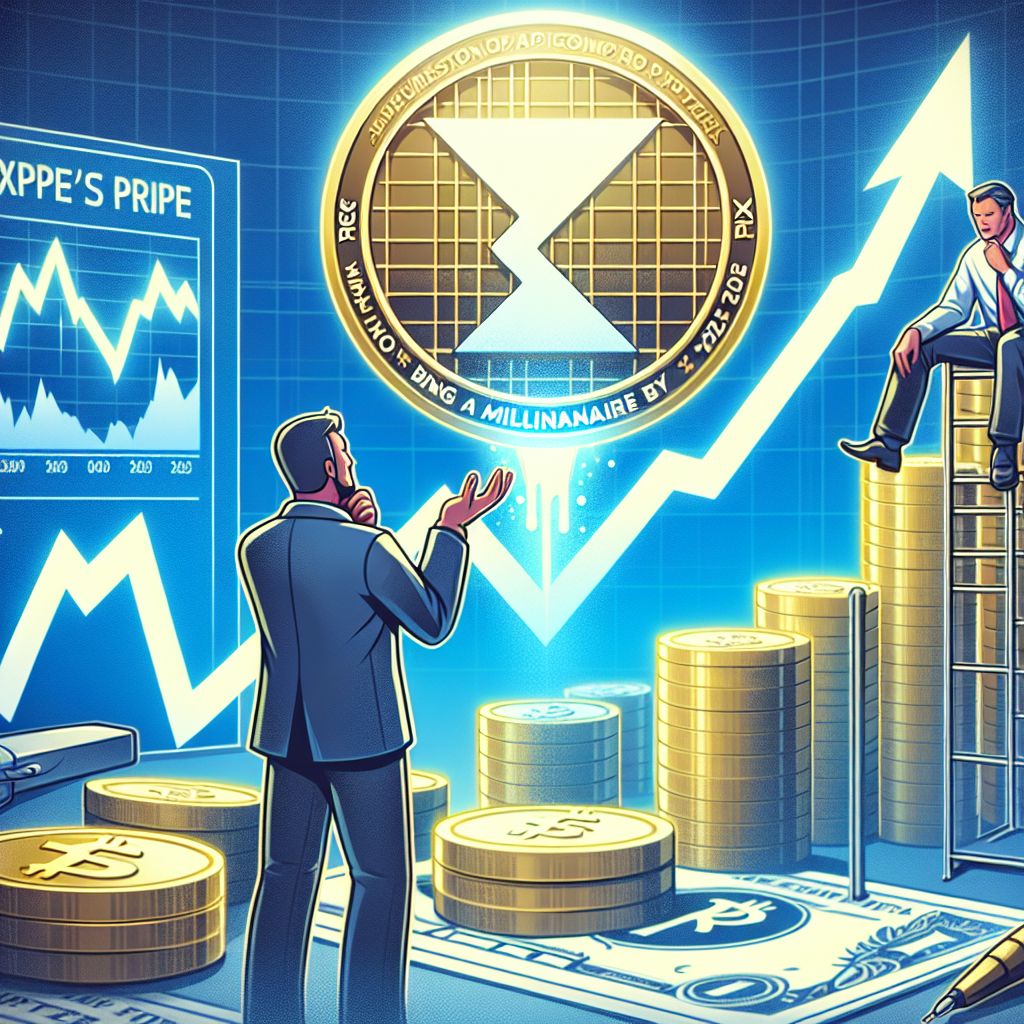 XRP coin, rising price chart, and investor questioning millionaire prospects