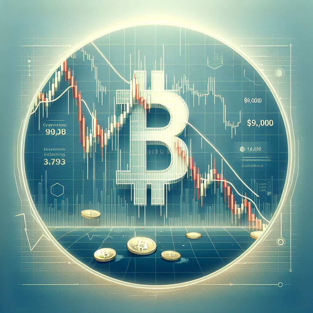 Bitcoin price chart plunging below $90,000 amid market sell-off
