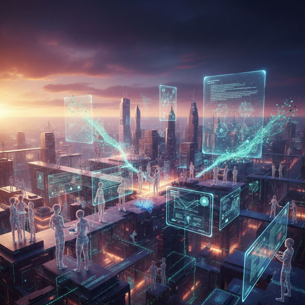 Futuristic digital builders representing Web3 innovation rising amid regulatory challenges