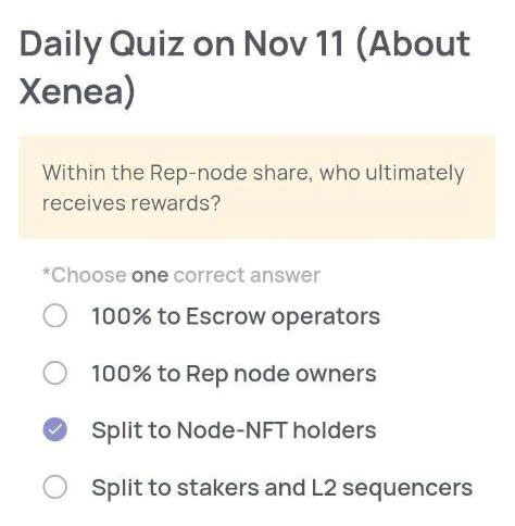 Xenea Wallet Daily Quiz Today’s Answer – November 11, 2025