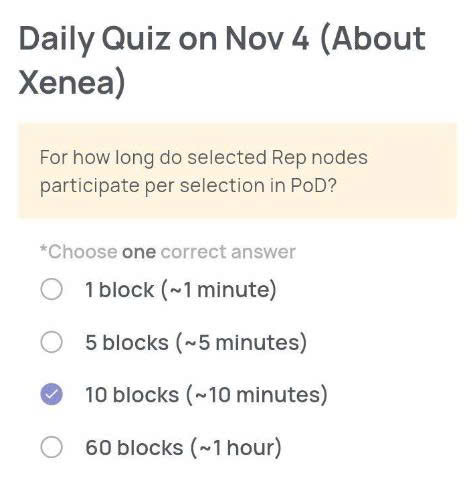 Xenea Wallet Daily Quiz Today’s Answer – November 4, 2025