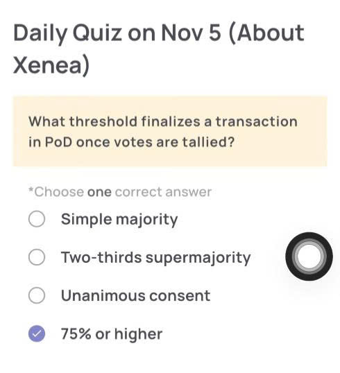 Xenea Wallet Daily Quiz Today’s Answer – November 5, 2025