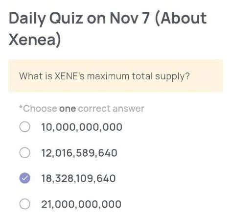 Xenea Wallet Daily Quiz Today’s Answer – November 7, 2025